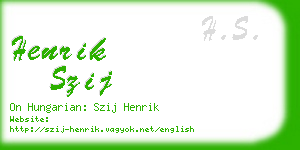 henrik szij business card